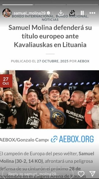 Samuelio Molinos įrašas „instagrame“ | Instagram.com nuotr Samuelio Molinos įrašas „instagrame“ | Instagram.com nuotr