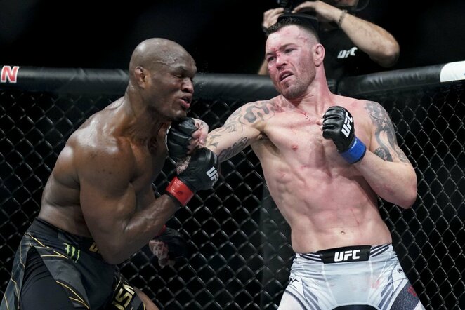 Kamaru Usmanas ir Colby Covingtonas | Scanpix nuotr. Kamaru Usmanas ir Colby Covingtonas | Scanpix nuotr.