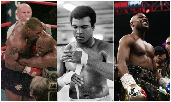 Mike'as Tysonas, Evanderis Holyfieldas, Muhammadas Ali ir Floydas Mayweatheris | Scanpix nuotr.