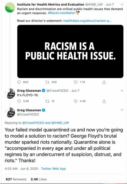 Grego Glassmano žinutės | „Twitter“ nuotr.