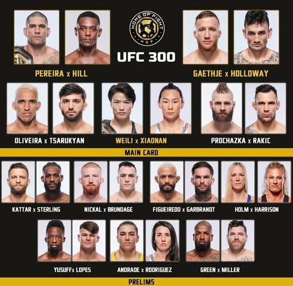 „UFC 300“ programa | Organizatorių nuotr. „UFC 300“ programa | Organizatorių nuotr.