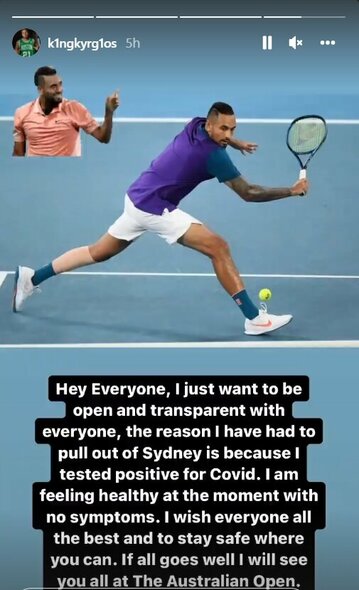 Nicko Kyrgioso žinutė | Instagram.com nuotr Nicko Kyrgioso žinutė | Instagram.com nuotr