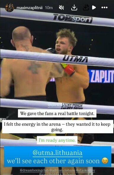 Maximo Zaplitnii reakcija | Instagram.com nuotr