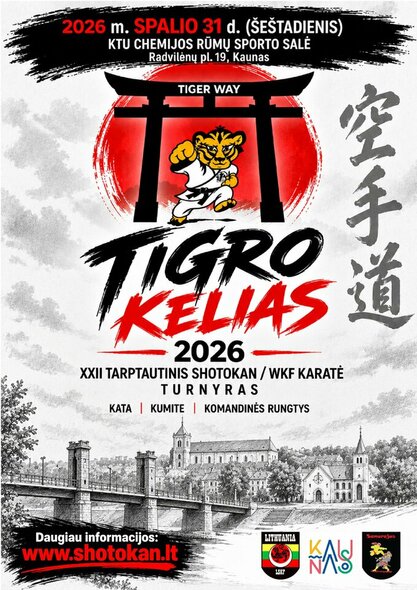 Kaune jau 22-ąjį kartą vyks tarptautinis karatė turnyras &bdquo;Tigro kelias&ldquo; | Organizatorių nuotr.