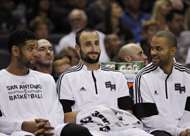 Duncanas, Ginobili, Parkeris | Scanpix nuotr. Duncanas, Ginobili, Parkeris | Scanpix nuotr.
