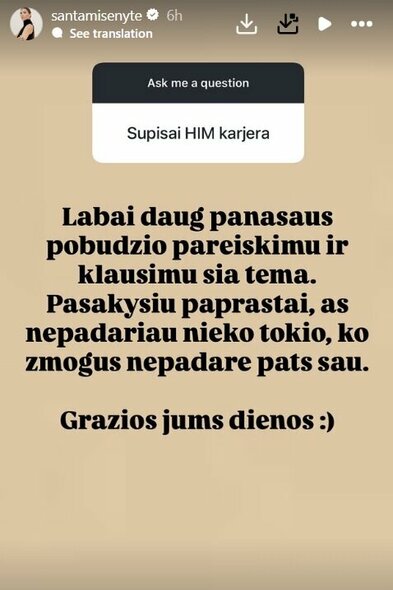 Komentaras | Instagram.com nuotr