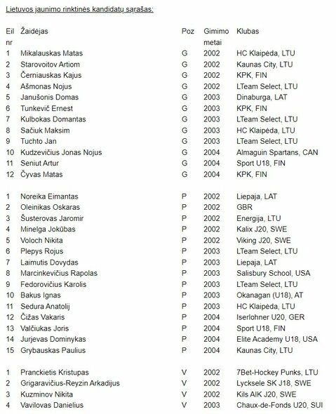 Lietuvos jaunimo ledo ritulio rinktinės kandidatai | hockey.lt nuotr. Lietuvos jaunimo ledo ritulio rinktinės kandidatai | hockey.lt nuotr.