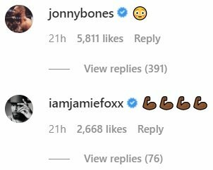 J.Joneso ir J.Foxxo reakcijos | Instagram.com nuotr