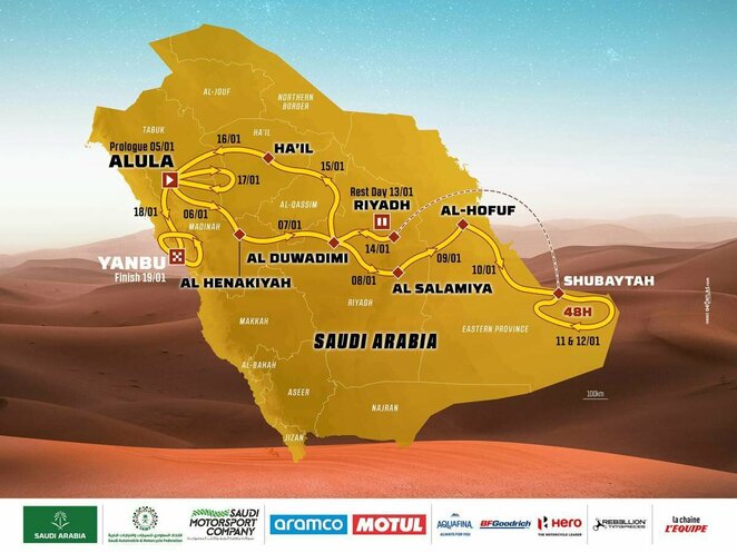 Dakaro 2024 žemėlapis | Organizatorių nuotr.