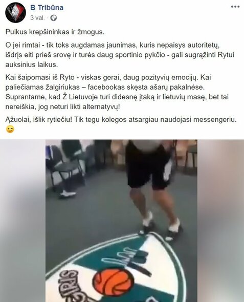 „B Tribūnos“ komentaras | „Facebook“ nuotr.